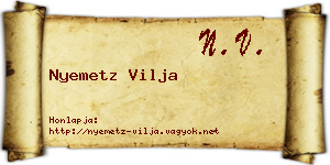 Nyemetz Vilja névjegykártya